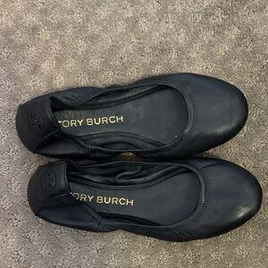 Tory Burch Classic Black Leather Flats